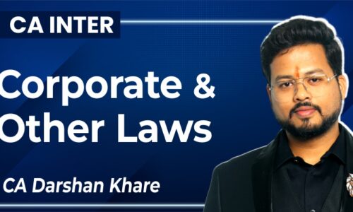 CA INTERMEDIATE NEW GROUP I Law Live Lectures By CA Darshan Khare