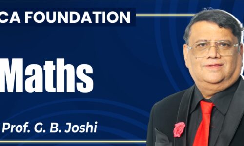 CA FOUNDATION NEW MATH Regular Lectures By Prof G B JOSHI